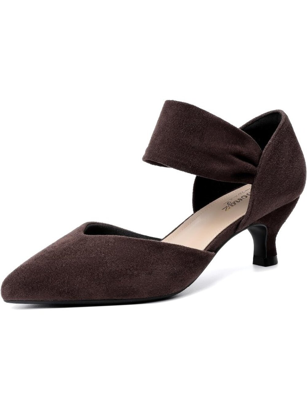 〽️womens Browen slip On Kitten Heels Pointed Toe Bridal Party Dressy Pumps Shoes